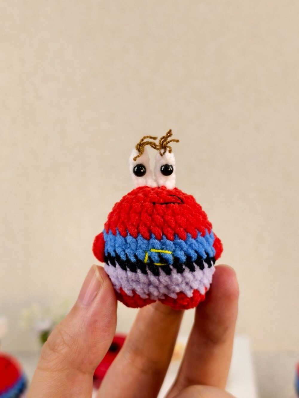 Handmade Amigurumi Crochet Small Mr. Krabs Plushie